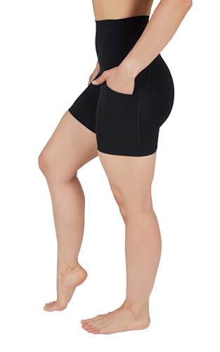 High Waisted Biker Shorts for Women - Classic Black 5"