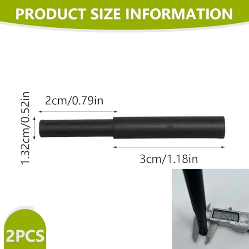 Golf Club Extender Shaft Extension - 0.520 Inch, 2PCS Black