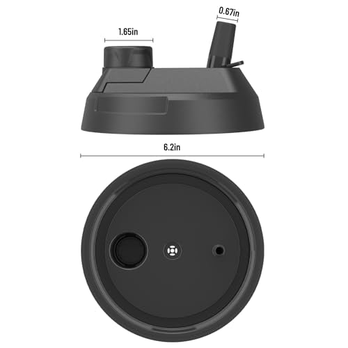 Replacement Lid for Zukro 1 Gallon Water Jug – Black, Leak-Proof, Screw-On, with 2-in-1 Straw/Spout