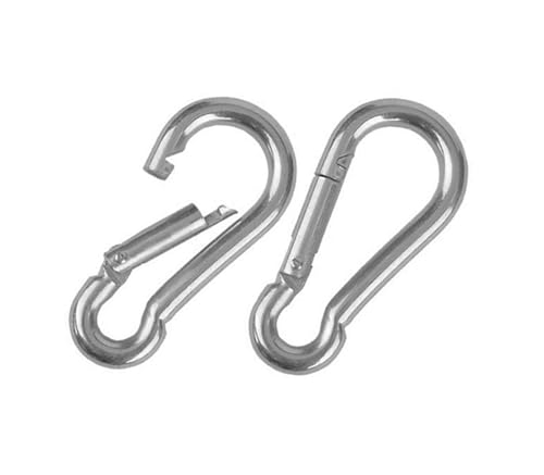 5cm Heavy Duty Stainless Steel Carabiner Snap Hooks - 2 Pack