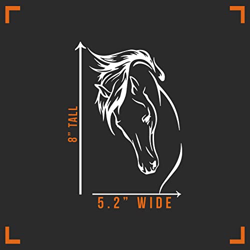 Horse Head Silhouette Vinyl Decal Sticker - 8" x 5"