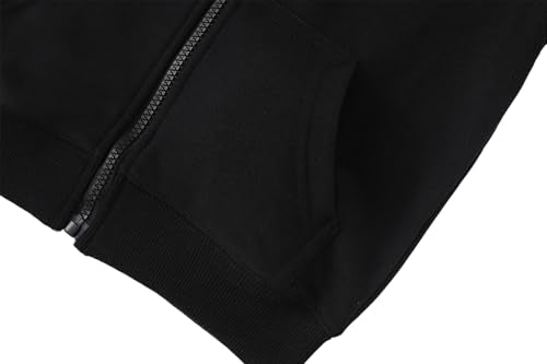 YAGATA Toddler Boys Girls Hoodie Jacket 7-8 Years Black Fall Winter Pullover
