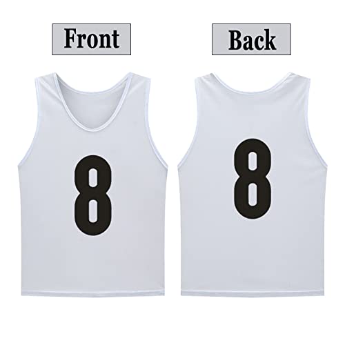 12 Pack Numbered Soccer Training Jerseys for Kids & Adults