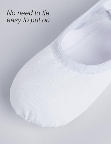 Canvas Ballet Shoes for Girls - White 10.5 Little Kid