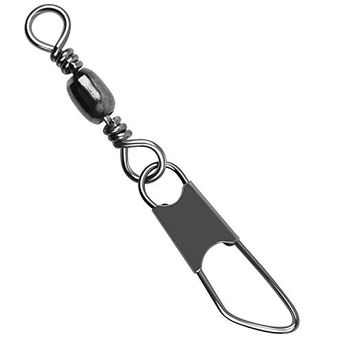 Fishing Barrel Swivels Snaps - 100pcs Black #12 Snap Connectors