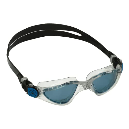 Aqua Sphere Kayenne Adult Swim Goggles - Transparent Silver & Petrol Smoke, 180-Degree Distortion-Free Vision