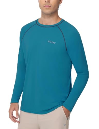 baleaf Men's UPF 50+ Sun Protection Shirts Long Sleeve Rash Guard