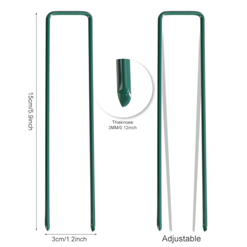 Heavy Duty Garden Stakes - 20 Pack U-Shaped Lawn Pins, 6 Inch