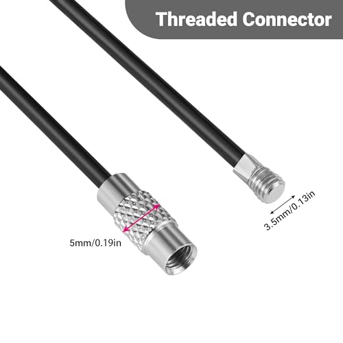 7.8 Inch Nylon Coated Stainless Steel Keychain Cable - Black, Pack of 20