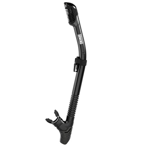 Dry Snorkel for Adults with Adjustable Mask Clip - Black