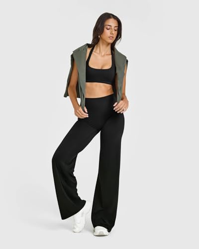 OQQ Yoga Pants Women Medium Black Casual Soft Straight Leg Bottoms (Variation: Medium / Black)