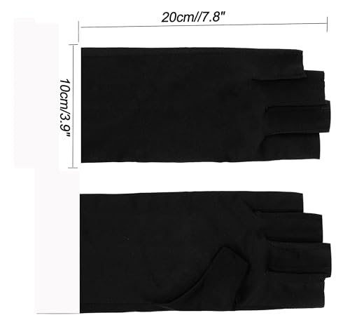 Women's Ice Silk UV Protection Fingerless Driving Gloves - Black Short