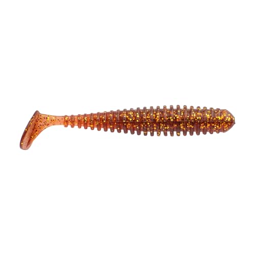 PowerBait Saltwater Power Swimmer Soft Bait - 4.3" Root Beer Gold
