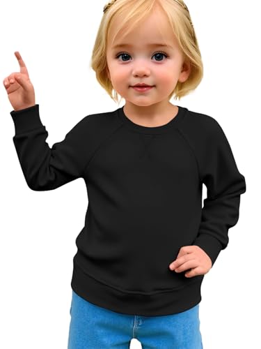 Crewneck Sweatshirt for Baby Girls & Toddlers - Black, 9-10 Years