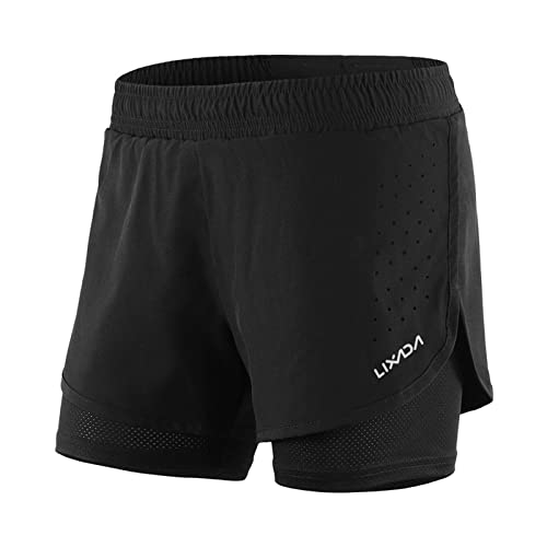 Women's 2-in-1 Running Shorts - Black, Small