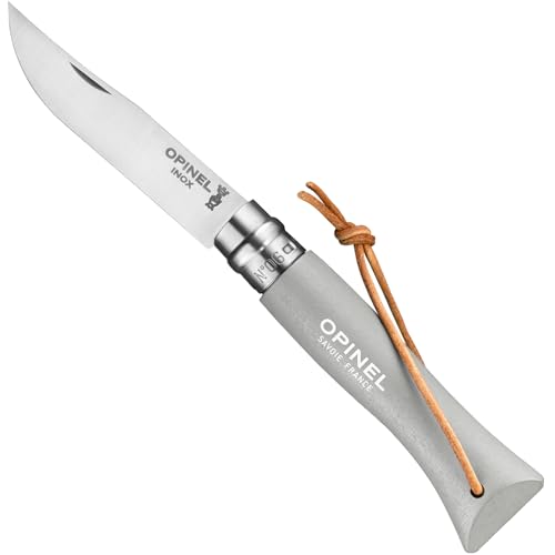 Opinel No.6 Colorama Stainless Pocket Knife with Virobloc Safety Ring - Cloud