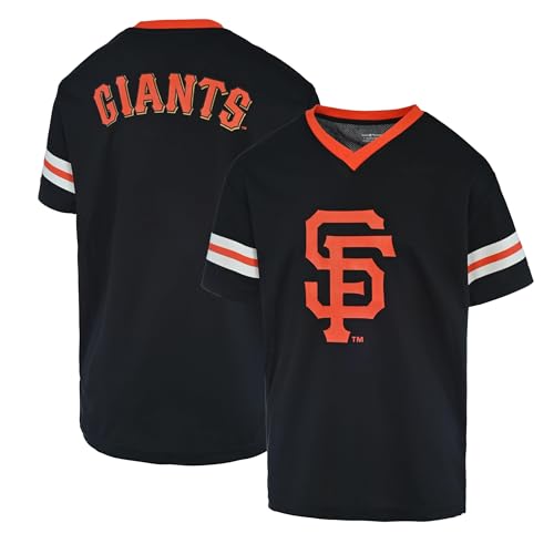 San Francisco Giants Youth Baseball Jersey 10-12 Black - MLB Kids Team Logo Official