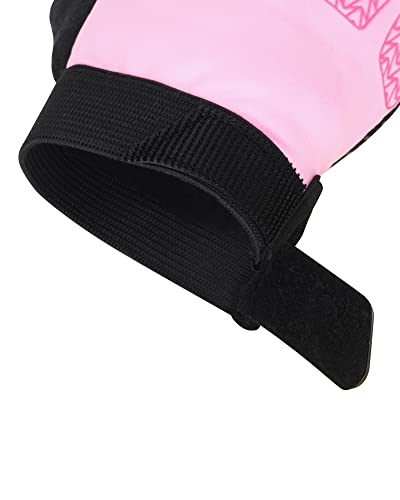 Kids Half Finger Sports Gloves - Non-Slip Gel Grip - Pink