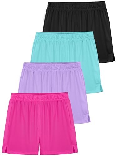 Resinta Girls Athletic Mesh Shorts - Youth Basketball & Soccer Gym Shorts (4 Colors, 12-14 Years)