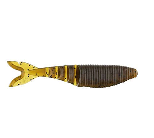 Zako Swimbait - Green Pumpkin with Black Flake, 4 Inch (6 Pack)