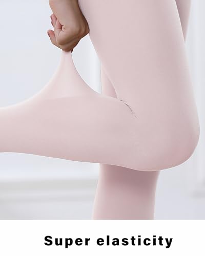 Girls' Footed Ballet Tights for Dance Class | High Waist, Opaque Coverage, Soft & Stretchy | Toddler to Teen Sizes