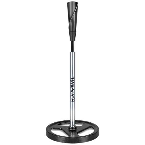 SPOYNAL 25"-37" Adjustable Batting Tee for Baseball & Softball – Soft-Touch Top, Round Base