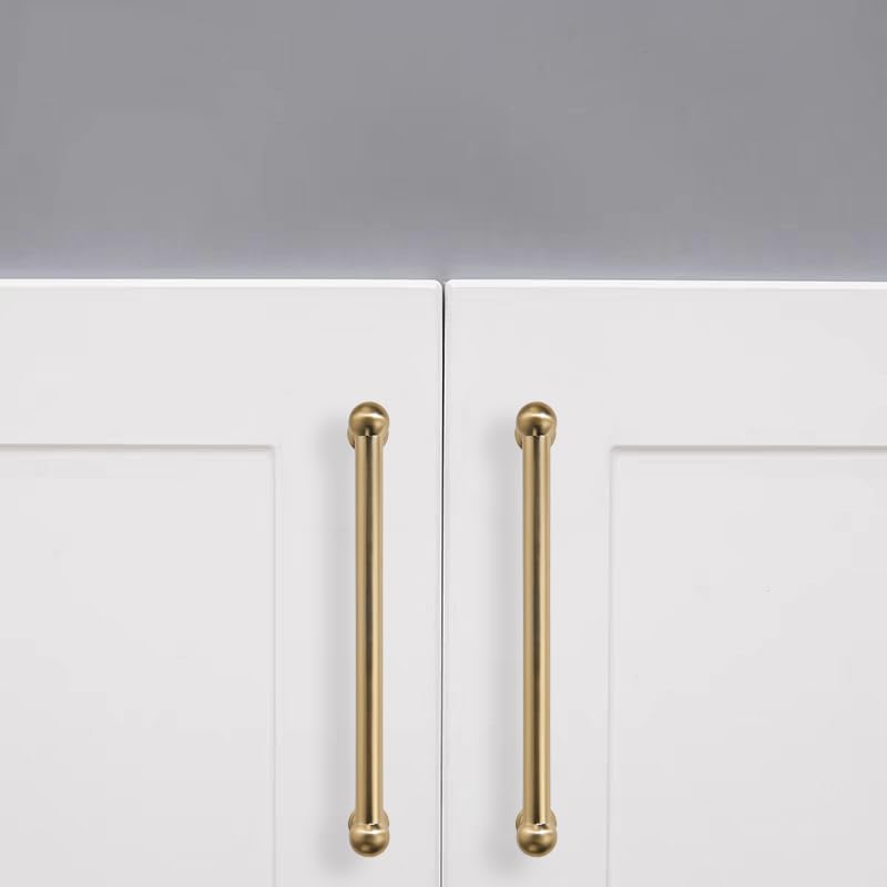 ZAUYX 10 Pack 10 Inch Hole Center Champagne Bronze Cabinet pulls Solid Heavy Duty Drawer Handles Dresser Handles Cabinet Handles Bathroom Cabinet Handles