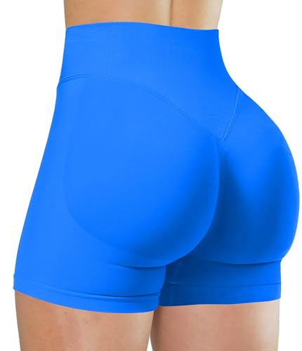 Women's Seamless Workout Shorts 4.5" - Small Royal Blue by Unthewe