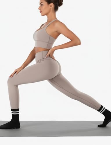 Non-Slip Pilates Socks with Grips for Yoga & Gym - Black