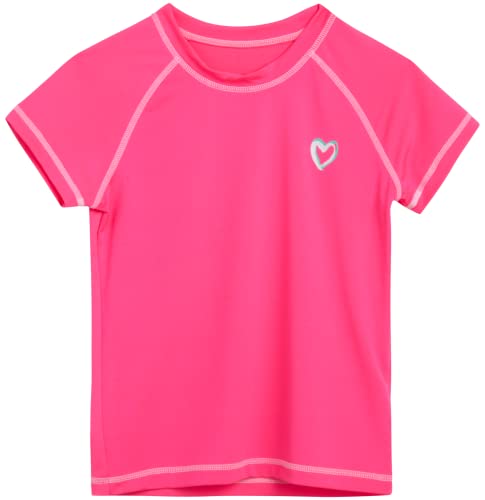 Girls Rash Guard Swim Shirt - UPF 50+ Quick Dry, Size 14-16 Knockout Pink