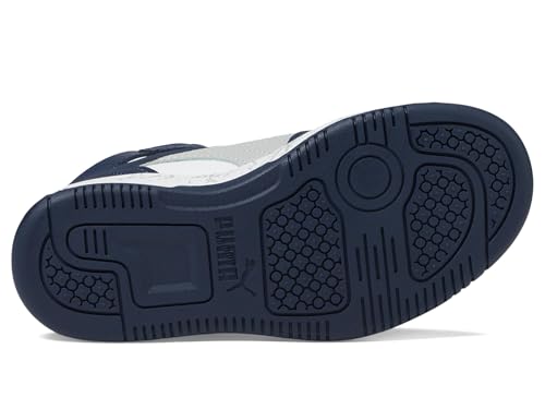 PUMA Boys' Rebound Layup Slip-On Sneakers White Light Gray Club Navy 2 Little Kid