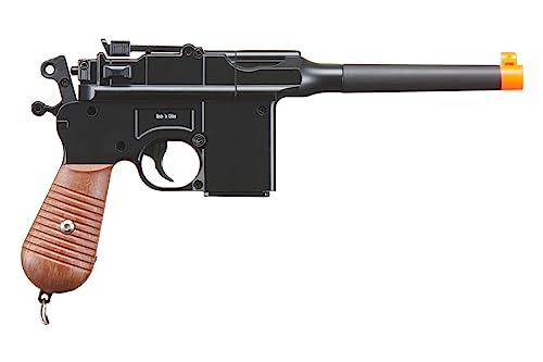 Airsoft C96 WWII Spring Metal Pistol with 2 Magazines - Black