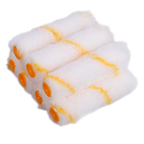 10 Packs Paint Roller Refill Covers, 4 Inch 1/2 Inch Nap Woven Micro-Fiber Paint Roller, Small Roller Brushes Replacement Set Home Paint Tool Kit for Home Improvement