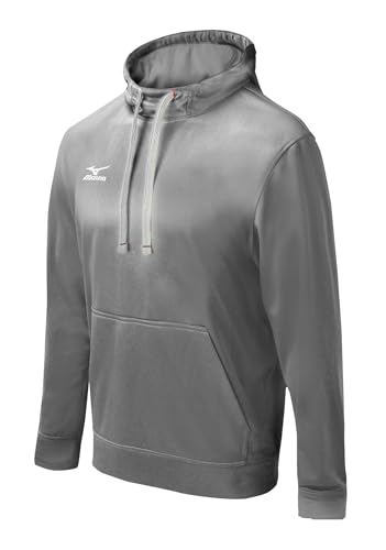 Mizuno Men's G2 Stretch Hoodie Large Grey Lightweight Flexible Pullover