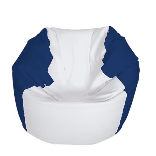 Marine Beanbag Chair - Medium, White/Navy - E-SeaRider