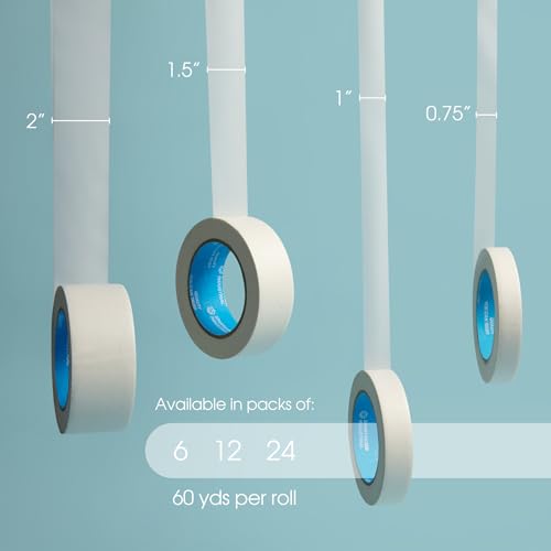 Spartan Industrial - 0.75" X 60 yd Masking Tape for Painting, Drafting, Labeling, and More - 6 Beige Tape Rolls, 5.5 Mil