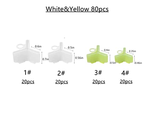 Treble Fishing Hook Bonnets - 80pcs White & Yellow Covers