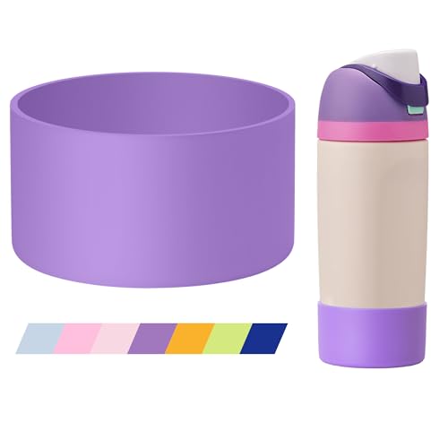 Silicone Protective Boot for 16 oz Water Bottles - Anti-Slip Sleeve - Purple