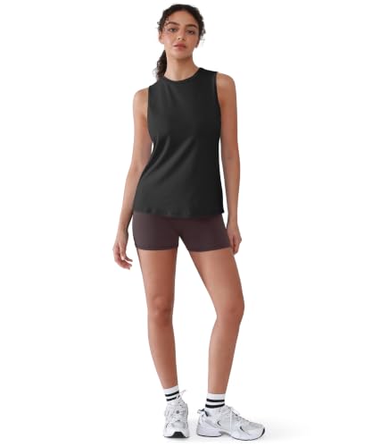YIPINK Women's Cross Backless Sleeveless Workout Top, Medium, Black