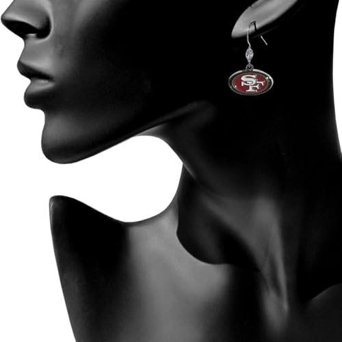 San Francisco 49ers Crystal Dangle Earrings - NFL Jewelry