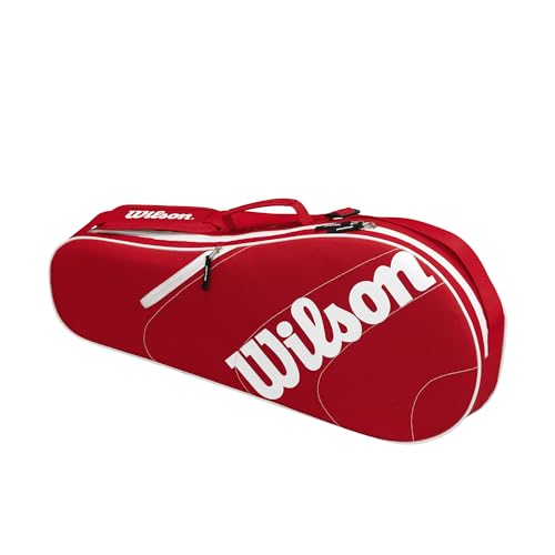 Wilson Advantage Tennis Bag Series Red/White - Holds Up to 3 Rackets & Gear