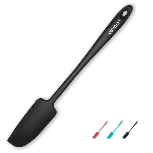 Silicone Jar Spatula - Heat Resistant Rubber Scraper, Black - 1-Pack
