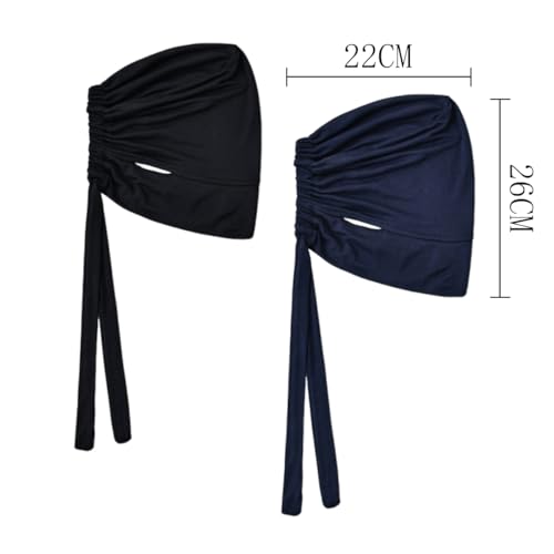 Hophor Black & Navy Hijab Undercaps Slouchy Beanies for Women Muslim Jersey Inner Cap