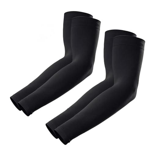 Cooling UV Protection Arm Sleeves - 2 Pairs Tattoo Cover Up - Black