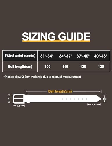 Genuine Leather Men’s Dress Belt - 1.5" Width, Gray - 2pcs, Size 34-37"