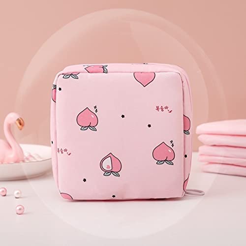 Portable Sanitary Napkin Storage Bag - Waterproof Reusable - Peach