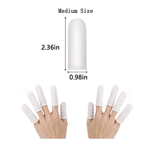 420 Pcs Disposable White Latex Finger Cots - Medium Size
