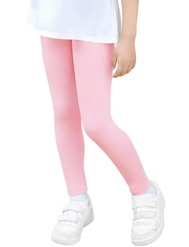 VOGRYE Girls 5T Leggings 4-Pack Cotton Blend Full Length Pants Black Grey Navy Pink