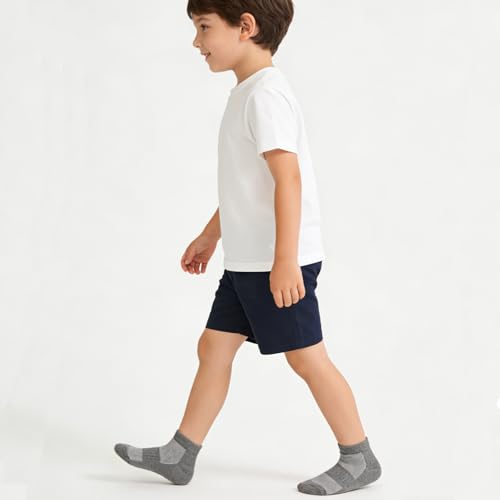 Bemeol Boys Ankle Socks 18 Pairs - Black, White, Grey, Sizes 10-14 Years