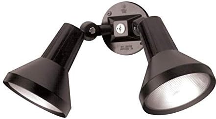 150W Outdoor Security Flood Light - Dual Head, Weatherproof Cast Aluminum, Dark Bronze Finish